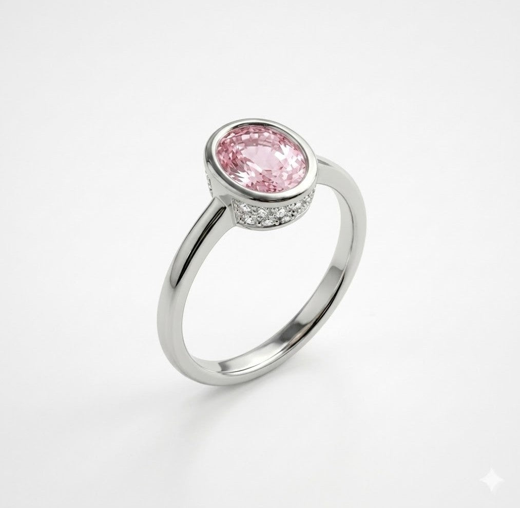 The Blush Oval Bezel Ring