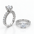 Victorian-Style Diamond Solitaire Engagement with brillant cuts