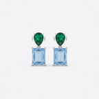 Ethereal Meadow Green & Blue Gemstone Silver Earrings
