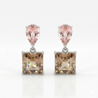 Ethereal Blossom Blush Pink & Champagne Gemstone Silver Earrings