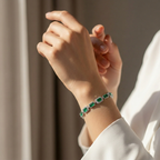 Emerald and Diamond Halo Statement Bracelet