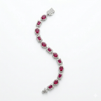 Ruby Oval and Emerald-Cut  Bracelet