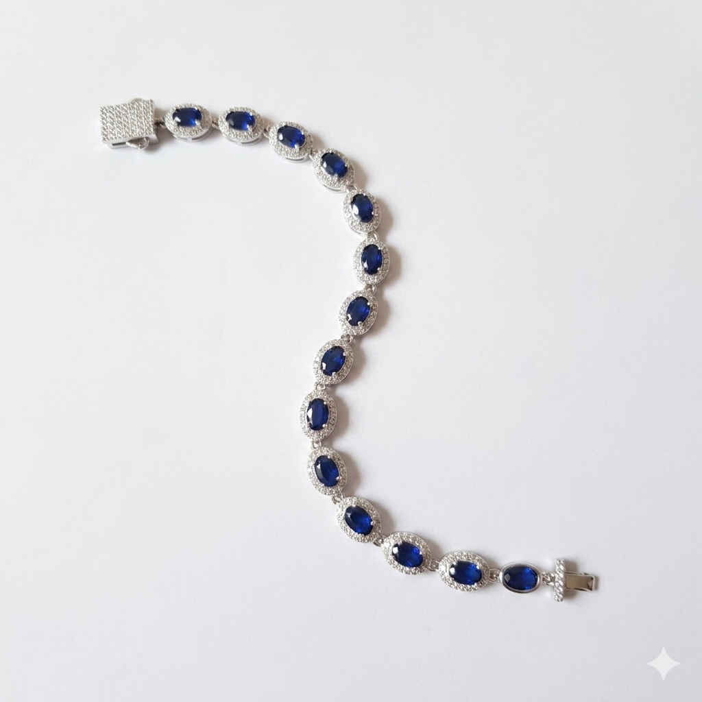 Oval Blue Sapphire Bracelet