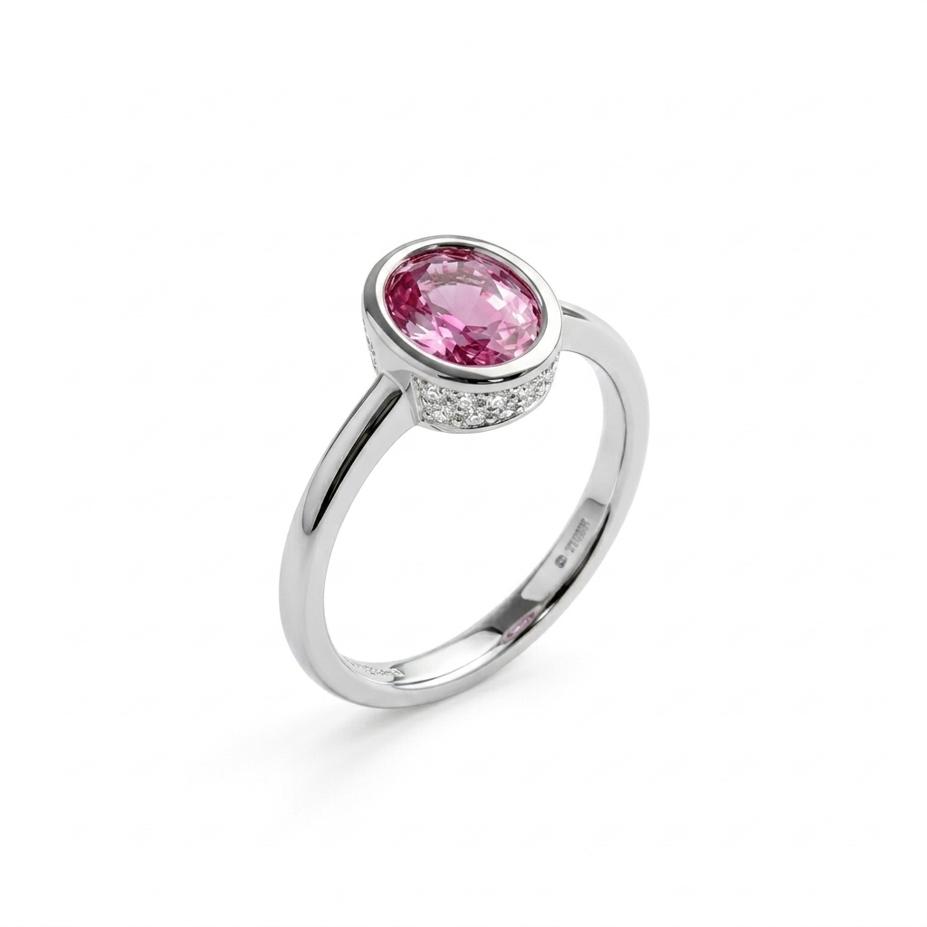The Blush Oval Bezel Ring