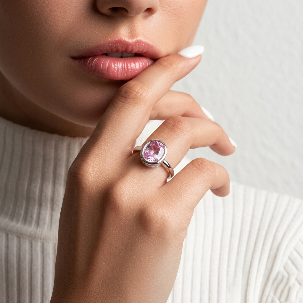 The Blush Oval Bezel Ring