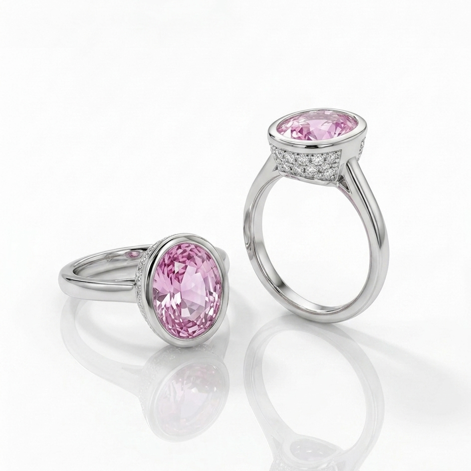 The Blush Oval Bezel Ring