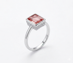 Enchanted Grace Bezel-Set Pink Topaz Silver Ring