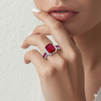 The Crimson Royalty Emerald-Cut Ruby Ring