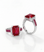 The Crimson Royalty Emerald-Cut Ruby Ring