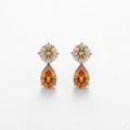 Enchanted Harvest Light Brown & Fiery Orange Silver Earrings