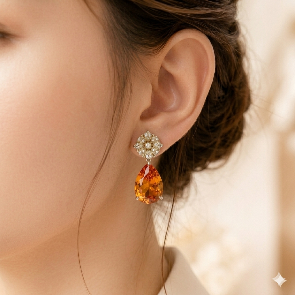 Charming Citrine Drop Earrings