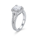 Princess Solitaire  Halo Ring