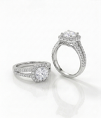 Princess Solitaire  Halo Ring