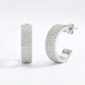 Triple Row Eternity Hoops