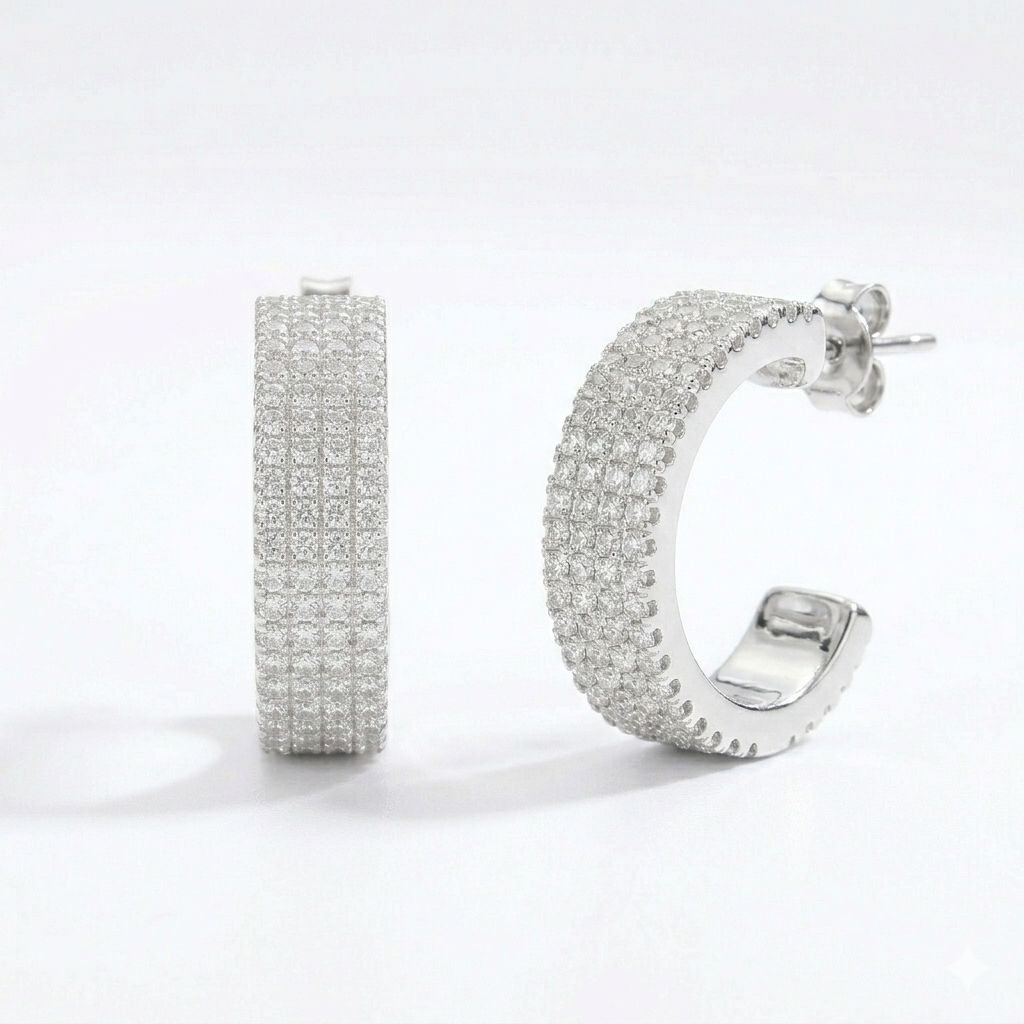 Triple Row Eternity Hoops