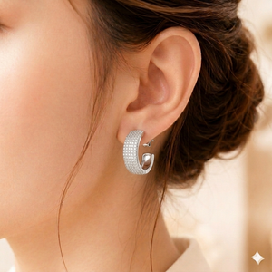 Triple Row Eternity Hoops