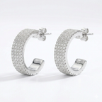 Triple Row Eternity Hoops