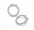 Glorious Radiance Pavé Diamond Silver Hoop Earrings