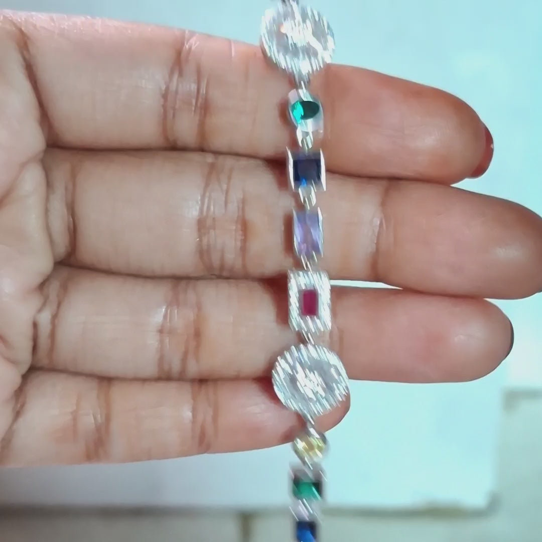 Multi-Color Gemstone Bracelet  ✨