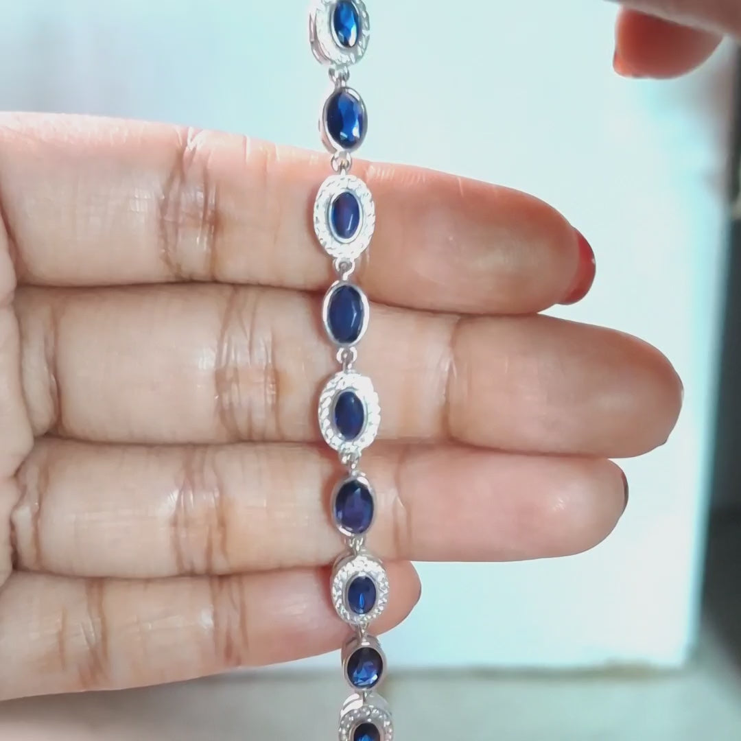 Oval Blue Sapphire Bracelet